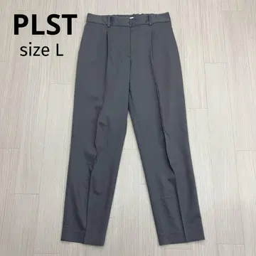 PLST 플라스테 턱 테이퍼드 팬츠 슬랙스 그레이 L