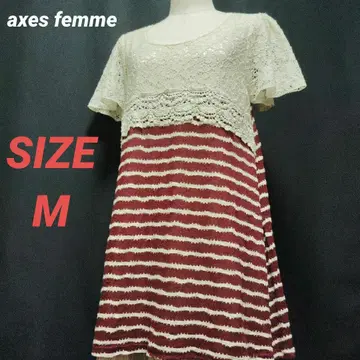 axes femme 엑시즈팜 원피스 보더 배색 레이스
