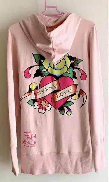 ED HARDY 에드 하디 핑크 집업 후드티 XS