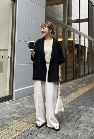 팔쿠로 한정판(PON테라 기획) 테크 린넨 반팔 셔츠 자켓 블랙