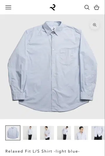 리터치 편안한 핏 장팔 소매 셔츠