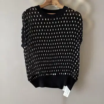 dinos DAMA collection 도트 플리츠 블라우스 M 블랙