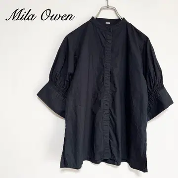 Mila Owen 셔링 커프스 디자인 블라우스 블랙