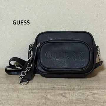 GUESS 미니 더블 지퍼 크로스 바디 백 블랙