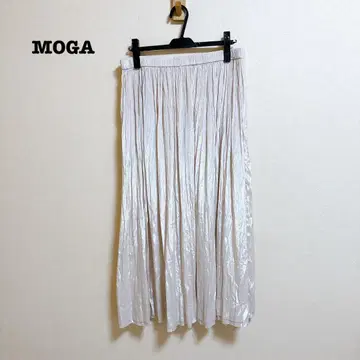새상품급 MOGA 찢어진 글로스 데신 빈티지 플리츠 스커트