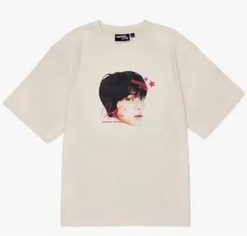 BTS JIN 진 RUNSEOKJIN 얼굴 티셔츠 베이지 L 사이즈