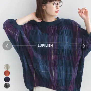 lupilien 루피리안 믹스 체크 돌먼 빅 블라우스