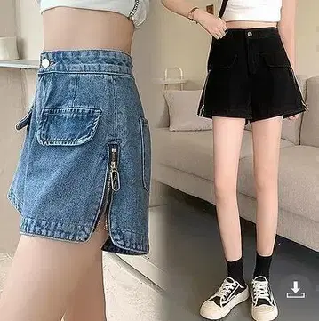 빅 사이즈 여성용 데님 숏 팬츠 새상품