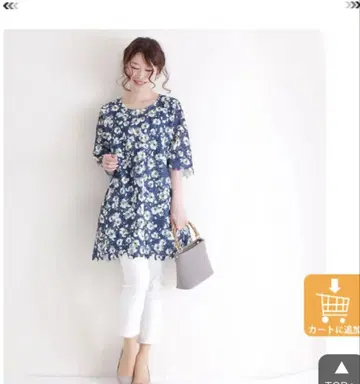 사와아라 모드 튜닉 티셔츠 상의