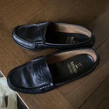 REGAL 블랙 로퍼 와이드 피팅 23.5