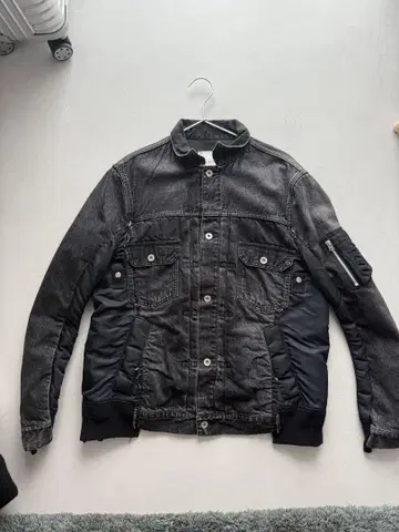 사카이 19AW 안감 체크 도킹 데님 자켓 1