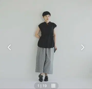 북유럽 생활용품점 ichi 와이드 팬츠 블랙 체크