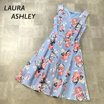 LAURA ASHLEY 린넨 블렌드 꽃무늬 원피스 라이트 블루