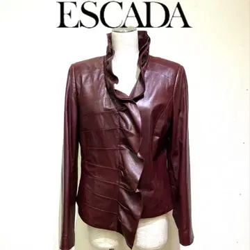 ESCADA 가죽 자켓 프릴 터키산 양가죽 100% 사이즈 38