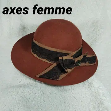 axes femme 엑시즈팜 햇 울 리본 여성용 브라운