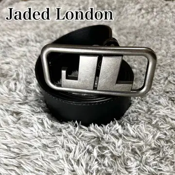 JADED LONDON 엠블럼 버클 벨트 가죽 블랙