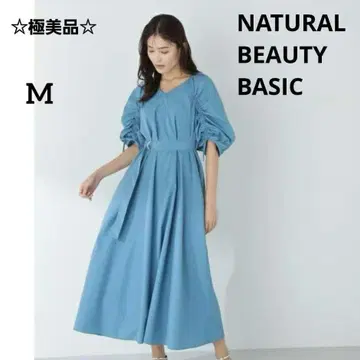 내추럴 뷰티 베이직 드로스트 슬리브 셔츠 원피스 M