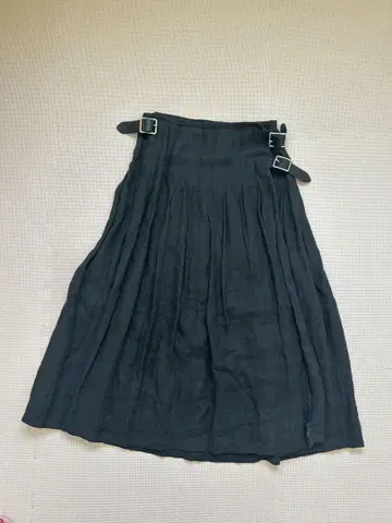 오닐 오브 더블린 블랙 린넨 플리츠 스커트 XS
