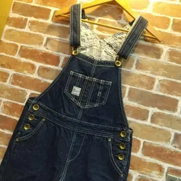 RODEO CROWNS 다크 블루 데님 오버롤