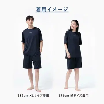 BAKUNE Mesh 리커버리 의류 상하의 세트 반팔 반바지 블랙 M
