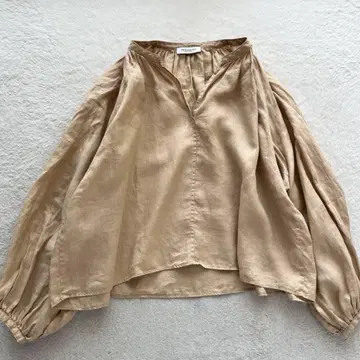 Spick & Span 아사 개더 풀오버 린넨 블라우스