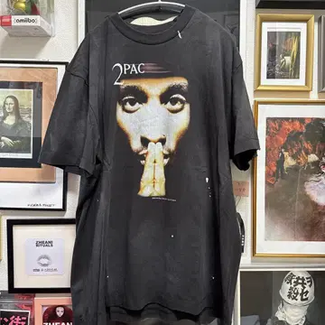 2PAC 빈티지 가공 티셔츠 블랙 saint 세인트