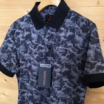 새상품 BRIEFING MENS CAMO PRINT POLO 블랙