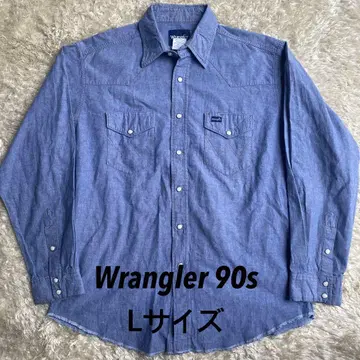 레어 90년대 랭글러 Wrangler 샴브레이 웨스턴 셔츠 L 사이즈