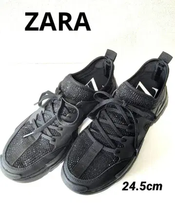 자라 블랙 스팽글 스니커즈 24.5cm