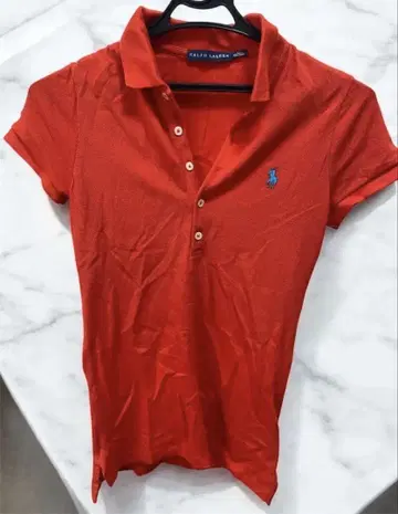 Ralph Lauren 반팔 피케 셔츠 오렌지