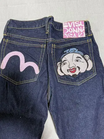 EVISU 자수 디자인 DONNA OSAKA 데님 청바지 청바지