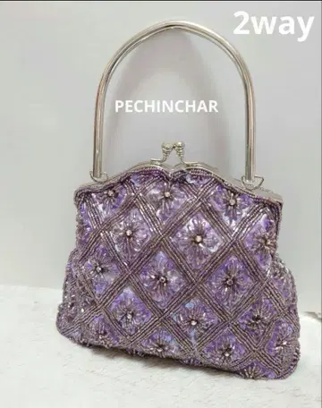 PECHINCHAR 퍼플 비즈 자수 클러치백