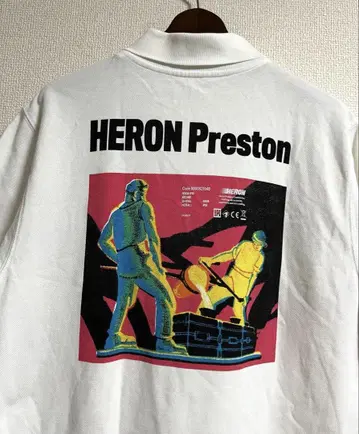 HERON PRESTON METAL WORKER 로고 자수 피케 셔츠