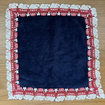 USED 손수건 팝콘 네이비 콘 레이스