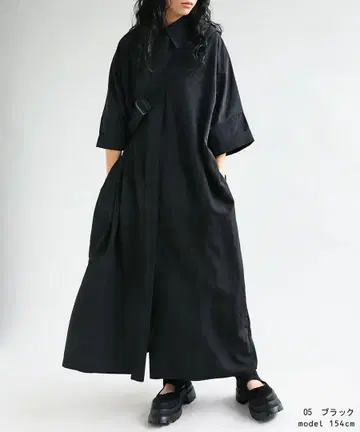 antiqua 나일론 셔츠 원피스 블랙