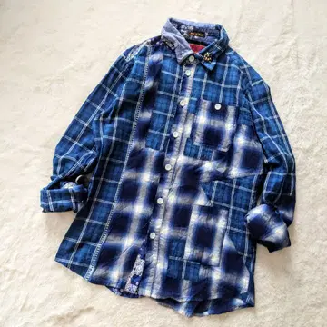 새상품급 Cherry Sunburst 린넨 혼방 옴브 페이즐리 셔츠