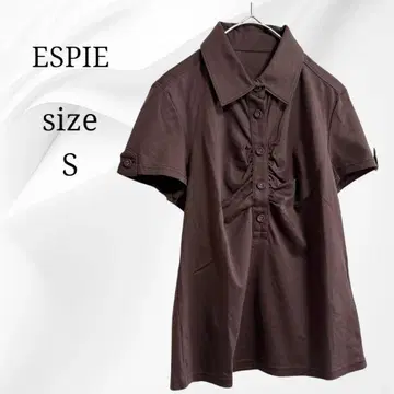 ESPIE 반팔 피케 셔츠 개더링 다크 브라운 S 개더링