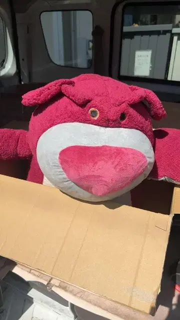 빨간색 개 봉제 인형 빅 L