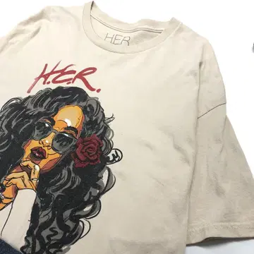 H.E.R. 그래픽 티셔츠 베이지 남성용 XL