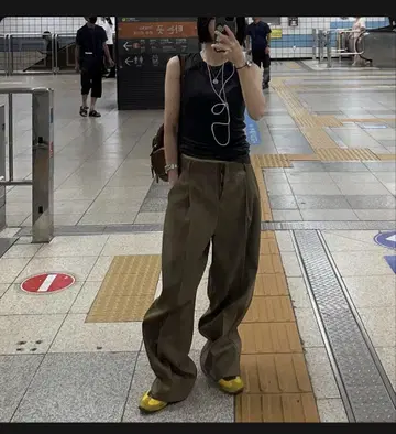 1터크 캐주얼 슬랙스 카키 오 2