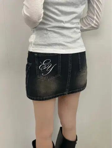 emmy 로고 데님 스커트 S