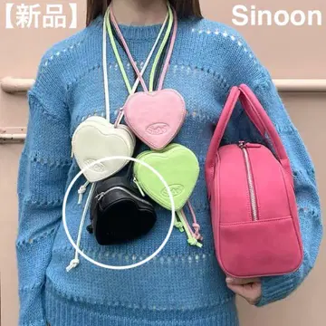 택 포함 새상품 한국 Sinoon 시누운 하트 백 미니 숄더 블랙