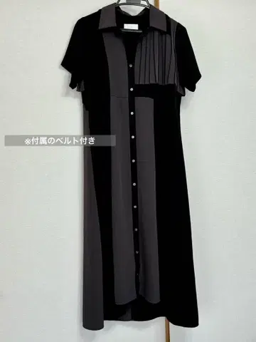 HARE 플라시 플리츠 절개 원피스