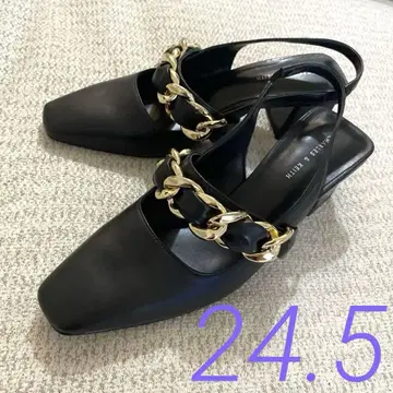 찰스키이스 블랙 체인 슬링백 샌들 [미사용 새상품]