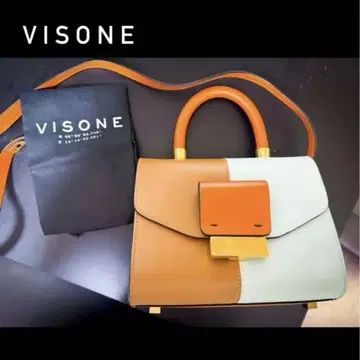 당일 발송! VISONE 숄더백 오렌지 베이지 이탈리아제