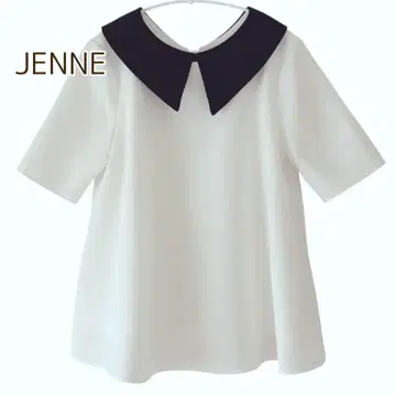 제네 jenne 탈부착 카라 바이컬러 블라우스 상의 풀오버 플레어