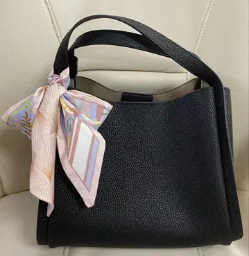 천연 가죽 핸드백, 스카프 포함