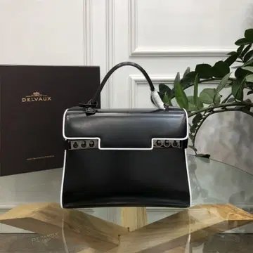 델보 DELVAUX Tempete 인기 핸드백 블랙 가죽 28