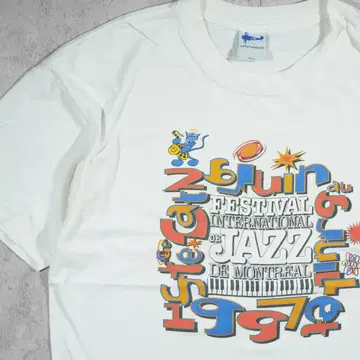 90s 캐나다제 몬트리올 재즈 페스티벌 티셔츠 화이트 그래픽