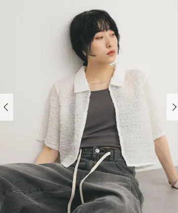 팝콘 크롭 셔츠